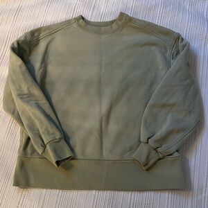 Everlane sage green pull over sweatshirt